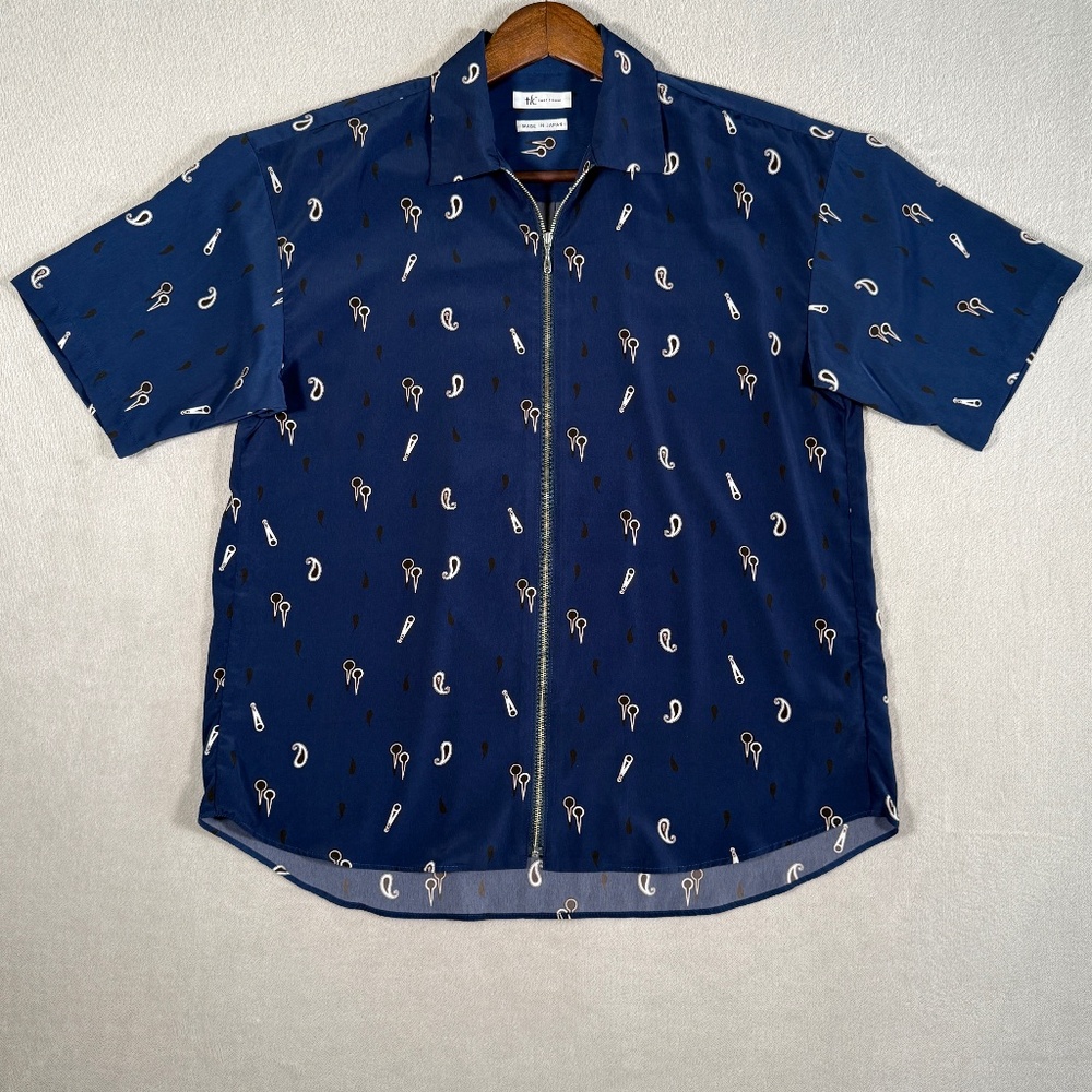 Takeo Kikuchi Shirt Mens Small Navy Jojo's‎ Bizarre Adventure Bucciarati Collab